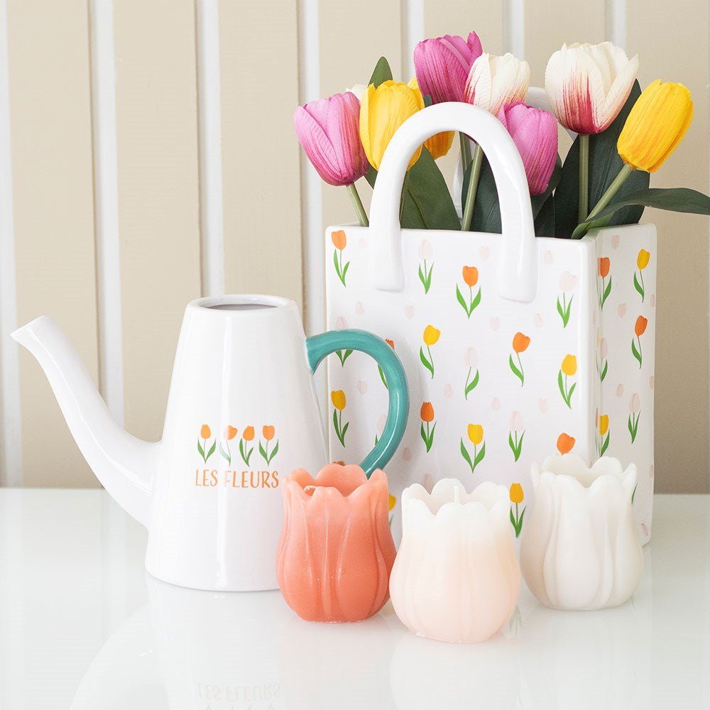 Something Different - Set of 3 Tulip Shaped Figure Candle - Multicolours